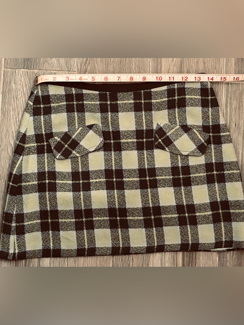 Evolution Not Revolution Women Mini Skirt Plaid Pockets  Sz 3